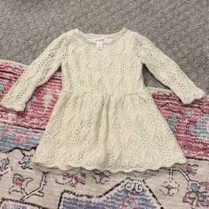 Cat & Jack cream knit long sleeve dress